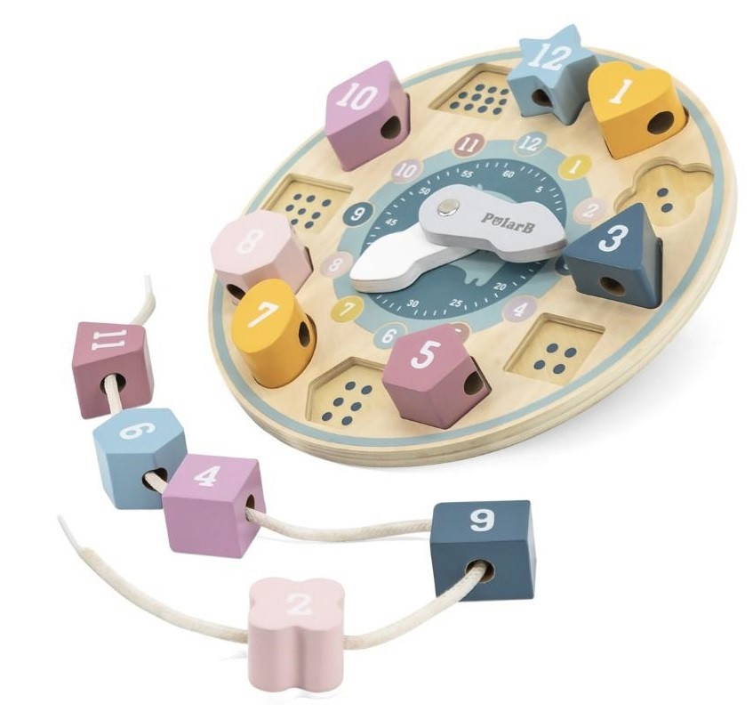 Shape Sorting Clock lacing activity