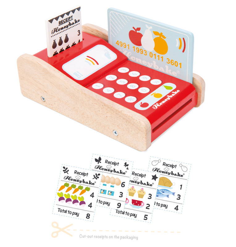 Le Toy Van Honeybake Card Machine with receipts
