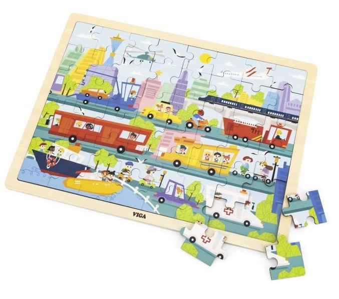 Viga Jigsaw Puzzle 48pc - City Transportation Viga Jigsaw Puzzle 48pc - City Transportation