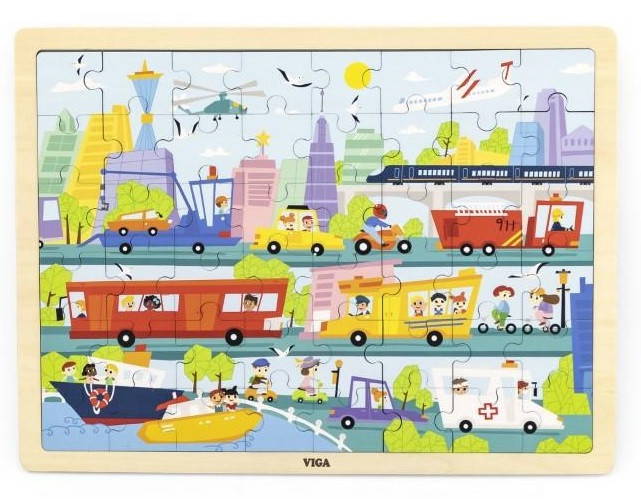 Jigsaw Puzzle 48pc - City Transportation Completed
