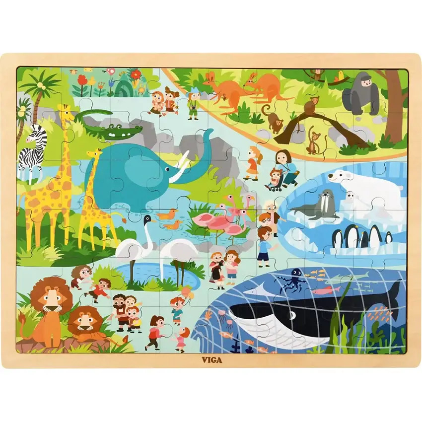 Viga Jigsaw Puzzle 48pc - Zoo Viga Jigsaw Puzzle 48pc - Zoo