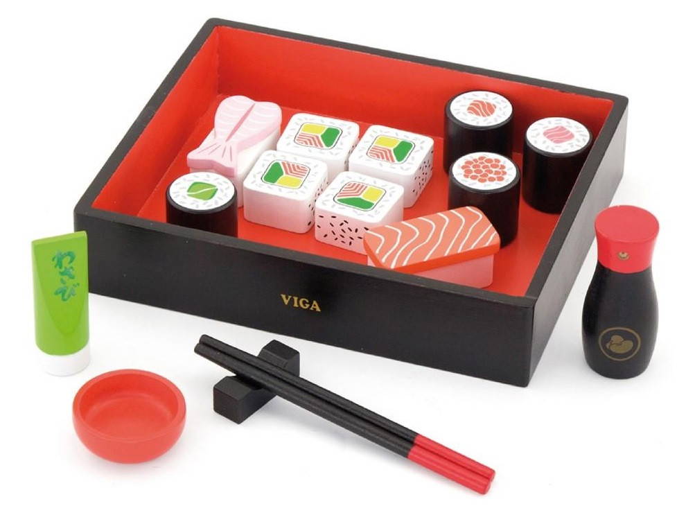 Viga Sushi Set laid out on plate.