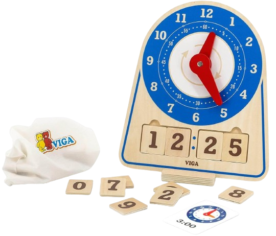 wooden teaching the time viga learning clock
