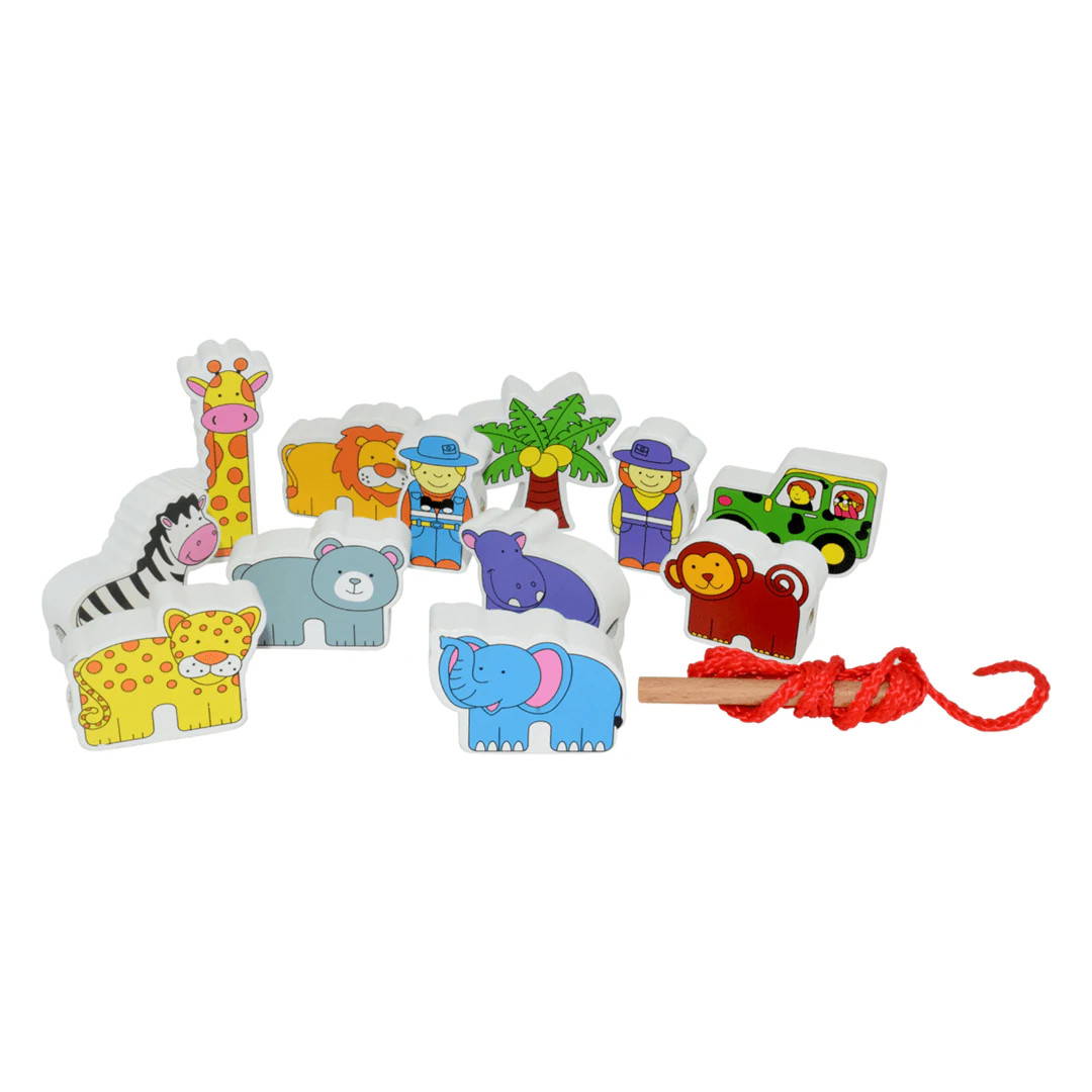 Viga Zoo Animals Lacing Blocks