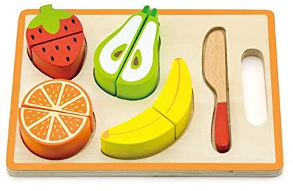 Viga My Cutting Fruit is a set of wooden fruits that can be cut and put back together.