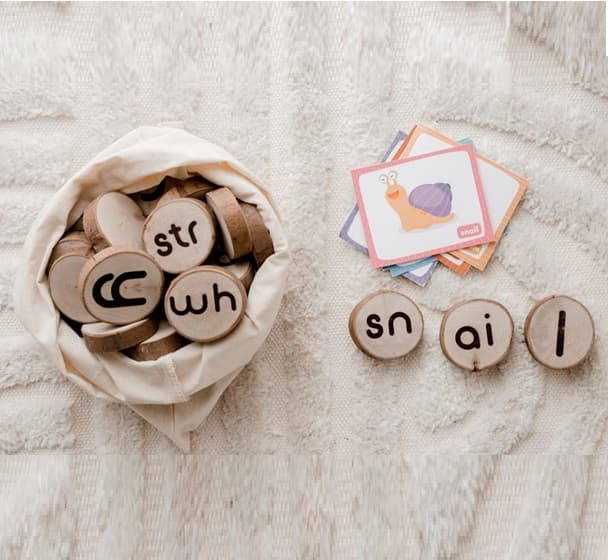 wooden spelling kit