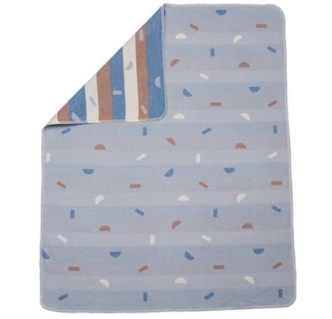 Light Blue Shapes Bassinet Blanket