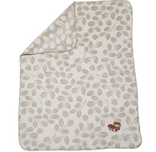 David Fussenegger Ecru Leaves Panda Bassinet Blanket