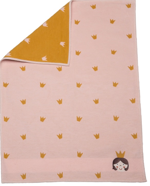 David Fussenegger Rose Princess Embroidered Lena Organic Cotton Bassinet Blanket turns over to a reverse colour pattern David Fussenegger Rose Princess Embroidered Lena Organic Cotton Bassinet Blanket turns over to a reverse colour pattern
