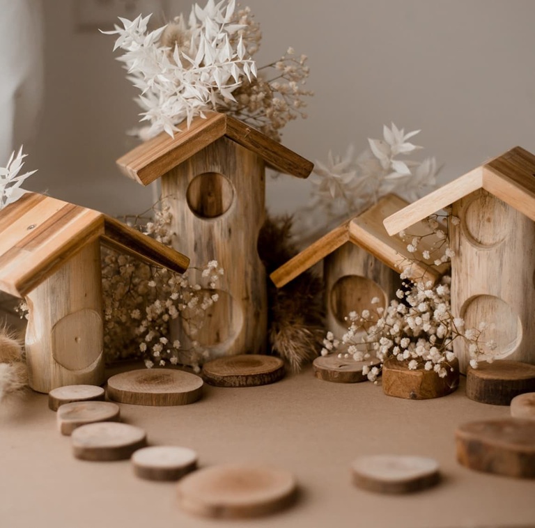 wooden fairy houses