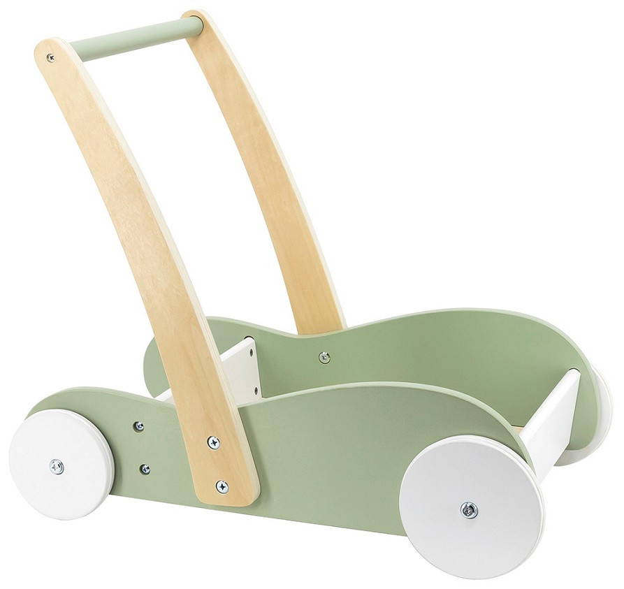 This gorgeous PolarB Mini Mover Baby Walker has a cool mint tone that goes along with the smooth curves of its unique form.