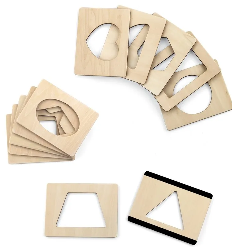 Viga Magnetic Stencil Boards is a set of 12 geometric stencils that are perfect when learning to identify and draw shapes!