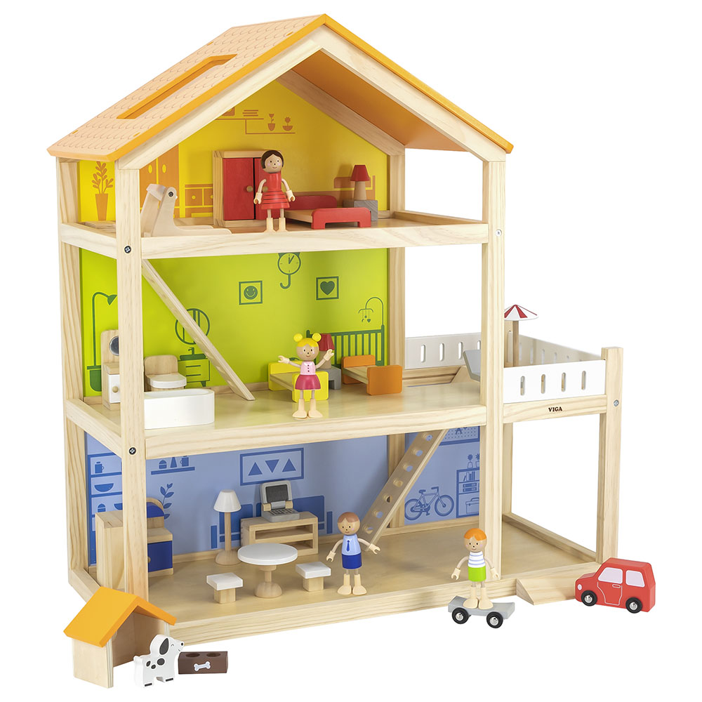 viga open wooden doll house viga open wooden doll house