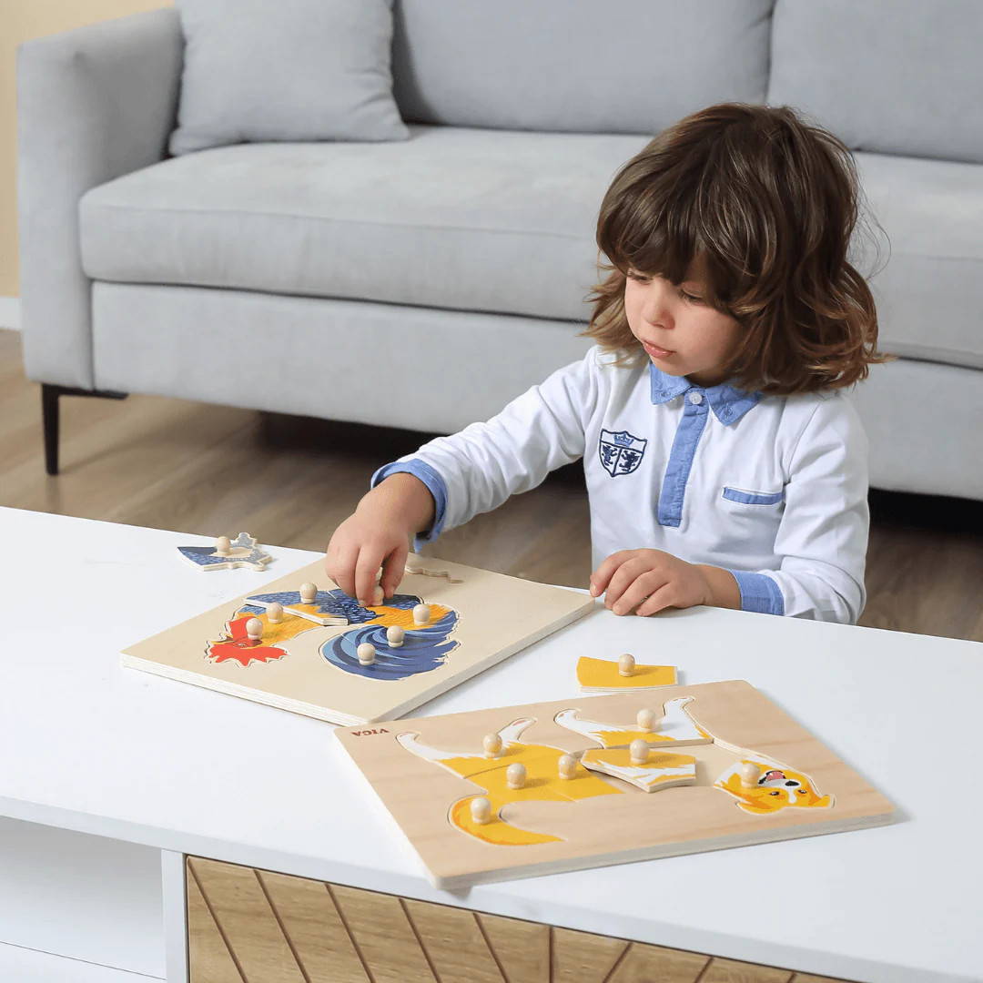 Viga Montessori Puzzles is the newest range of lovely peg puzzles that are perfect for any play and learning space.