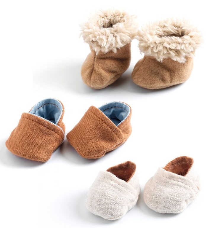 Djeco 3 Pairs of Doll's Slippers