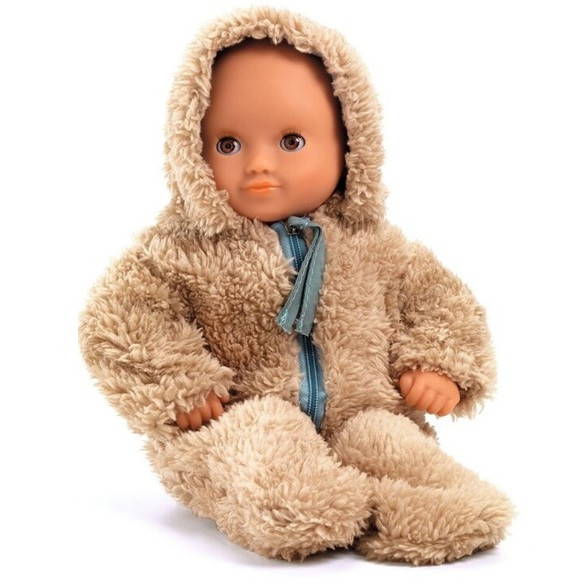 djeco furry winter dolls coat (baby doll not included)