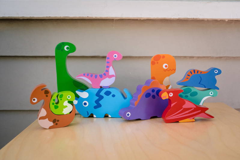 dinosaur chunky wooden figurines
