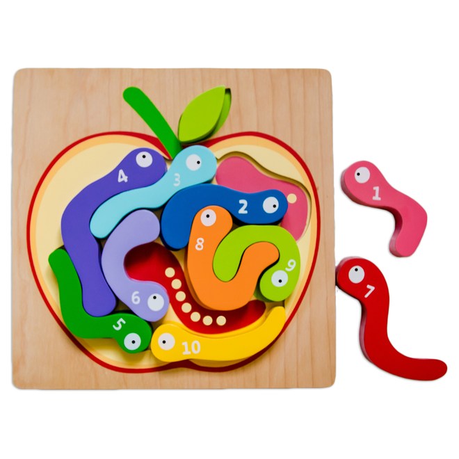 Kiddie Connect Counting Worms Chunky Puzzle - image 2