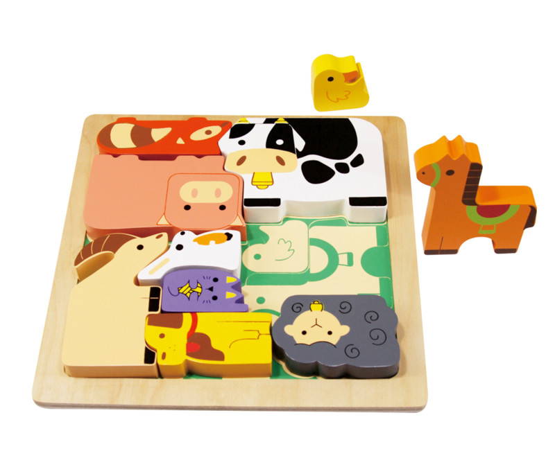 Kiddie Connect Farm Animals Chunky Puzzle has animals that can be used as figurines