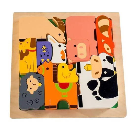 Kiddie Connect Farm Animals Chunky Puzzle
