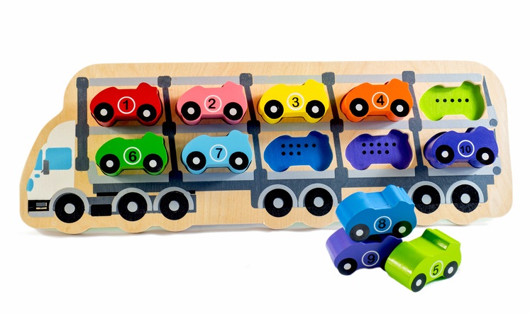 Kiddie Connect Car Counting Puzzle as stacking objects