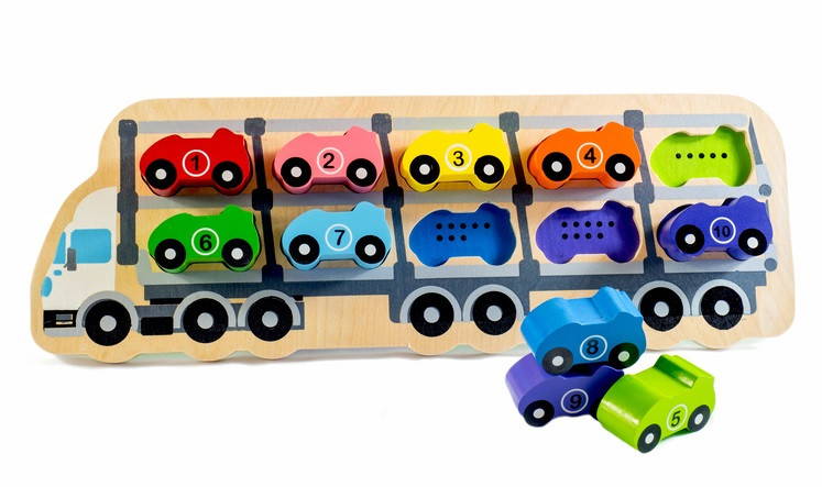 Kiddie Connect Car Counting Puzzle as stacking objects