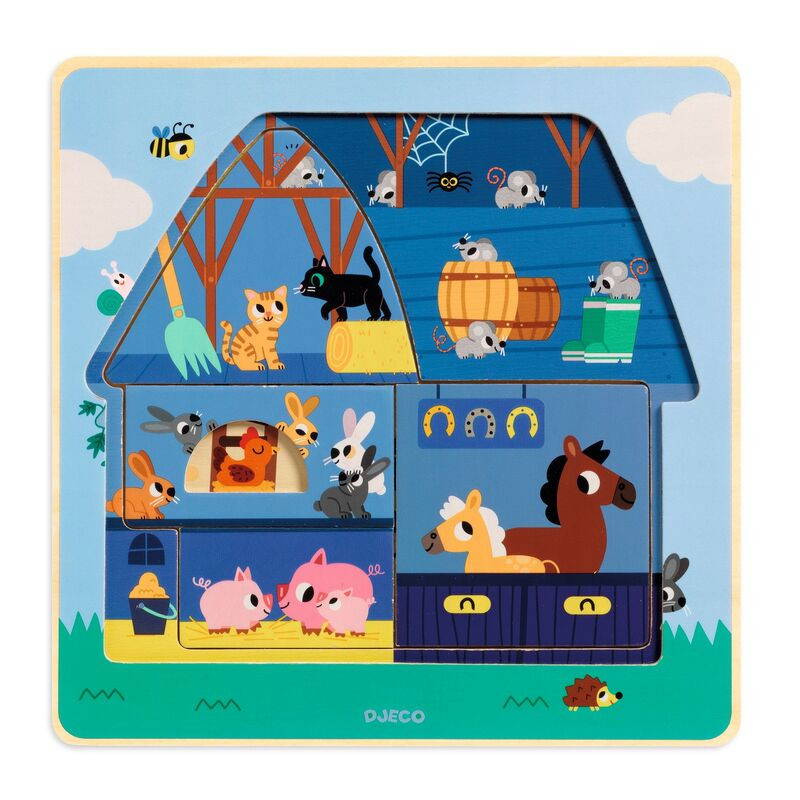 Djeco The Barn 3-Layer Wooden second layer