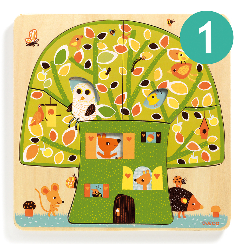 Djeco Tree House 3-Layer Wooden Puzzle Layer 1 Djeco Tree House 3-Layer Wooden Puzzle Layer 1