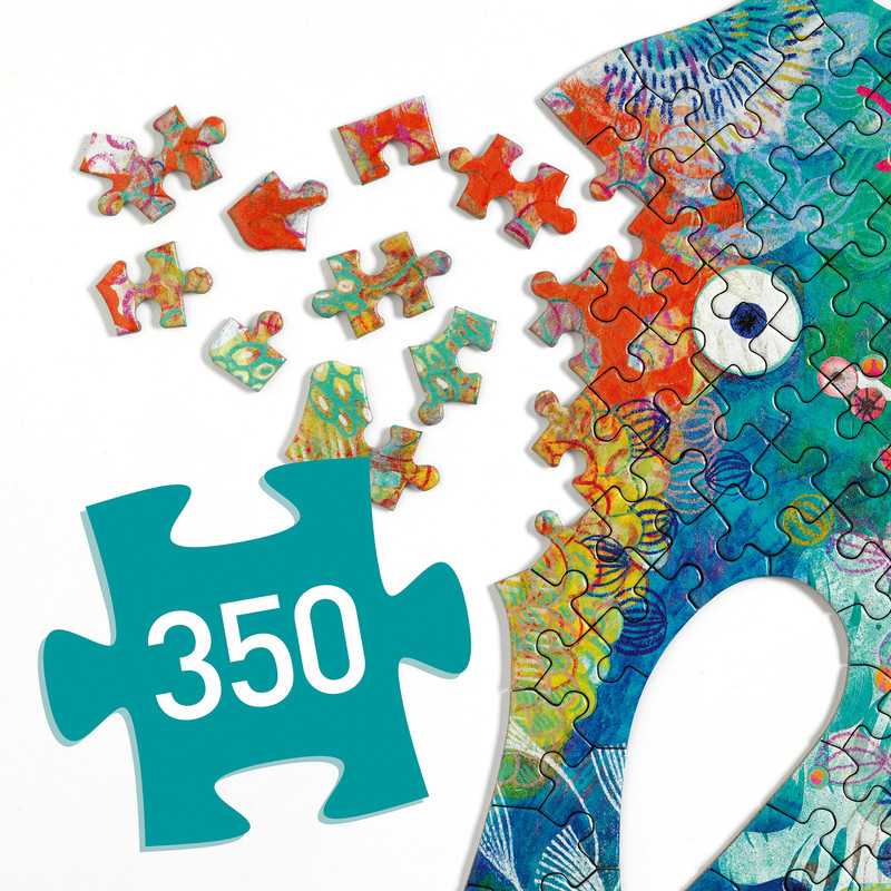 Djeco Puzz’Art Seahorse 350 pcs Puzzle is a challenging yet fun build