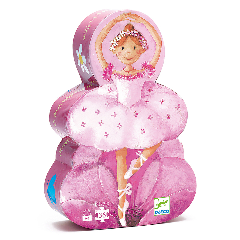 Djeco Ballerina 36pc Silhouette Puzzle in box Djeco Ballerina 36pc Silhouette Puzzle in box