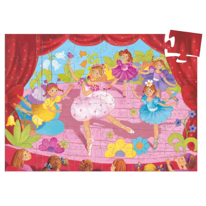 Djeco Ballerina 36pc Silhouette Puzzle stage scene Djeco Ballerina 36pc Silhouette Puzzle stage scene