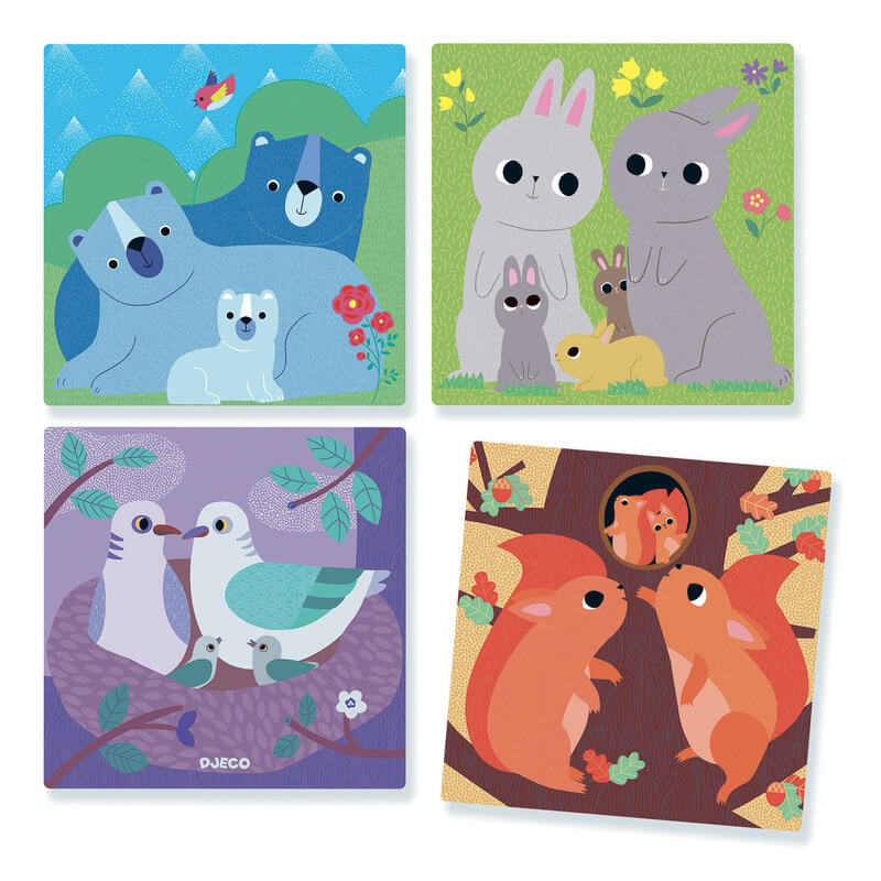 Djeco Puzz Up Forest Wooden Puzzle - all four pictures Djeco Puzz Up Forest Wooden Puzzle - all four pictures