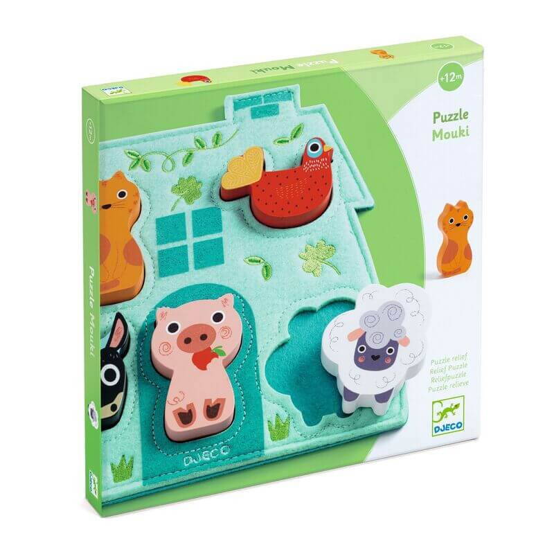 Djeco Mouki Wooden and Felt Puzzle Box