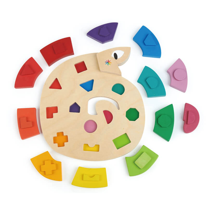 Tender Leaf Colour Me Happy Wooden Worm Puzzle Pieces