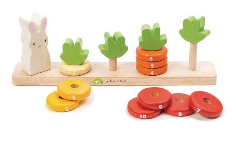 Tender Leaf Counting Carrots Wooden Stacker loose pieces make it easy to count Tender Leaf Counting Carrots Wooden Stacker loose pieces make it easy to count