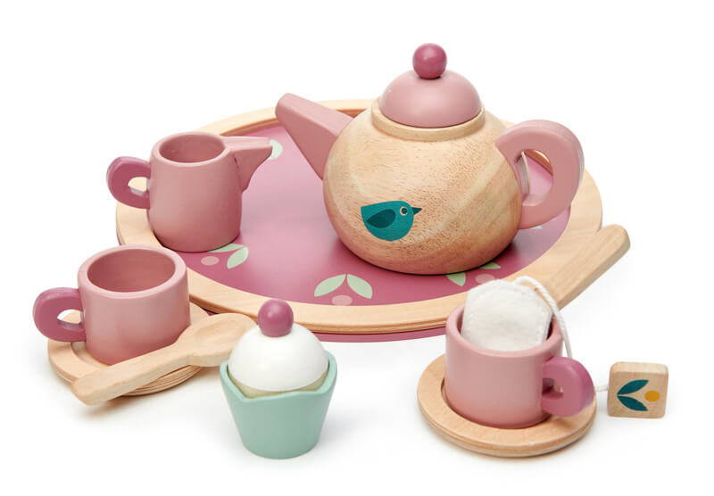Tender Leaf Birdie Tea Set lays nicely on any surface