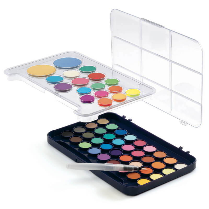 Djeco Artist\'s Palette has a removable upper tray