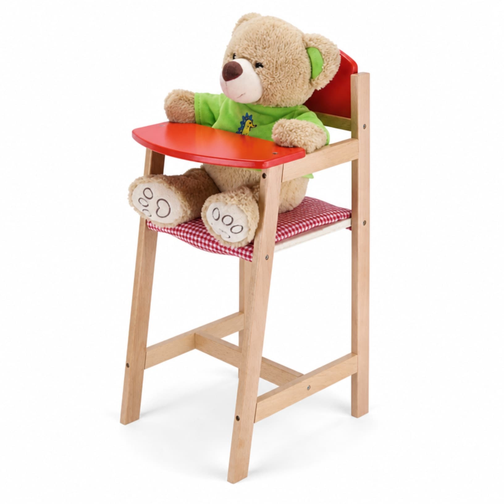 viga doll high chair red