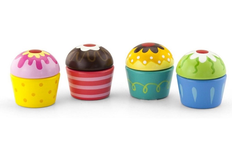 Viga Wooden Cupcakes 4pc Viga Wooden Cupcakes 4pc