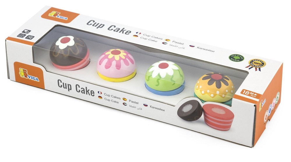 Viga Wooden Cupcakes 4pc in Box