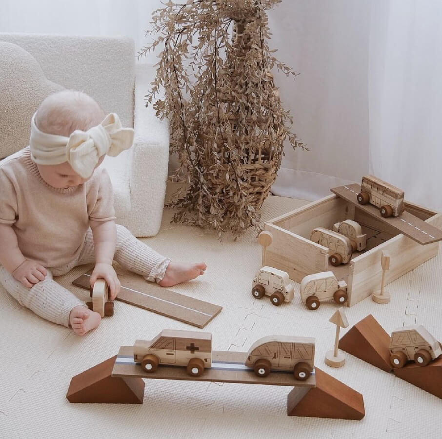 qtoys wooden car play set qtoys wooden car play set