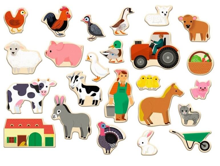 Djeco Wooden Magnetic Farmix Set Djeco Wooden Magnetic Farmix Set