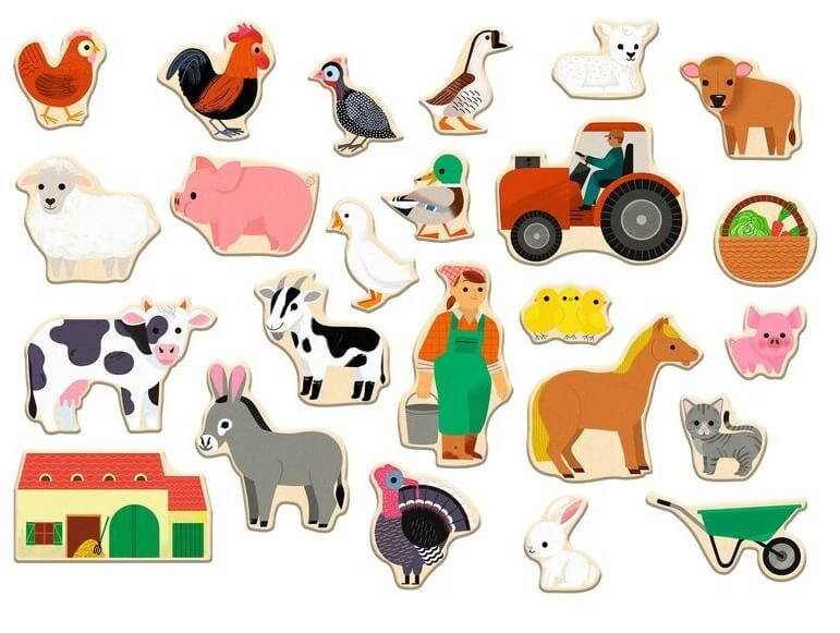 Djeco Wooden Magnetic Farmix Set
