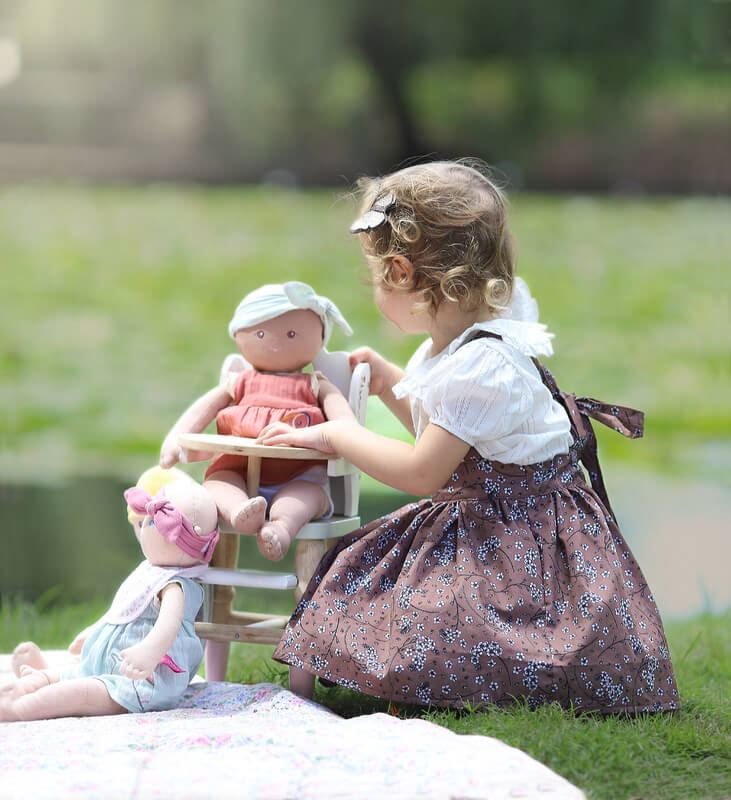 Bonikka Baby Doll Aria has accessories such as a high chair Bonikka Baby Doll Aria has accessories such as a high chair