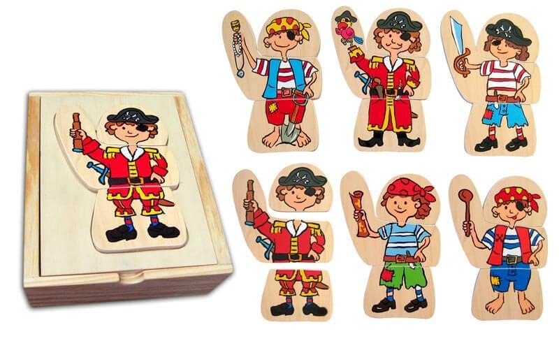Fun Factory Wooden Dress Up Match Game - Pirate