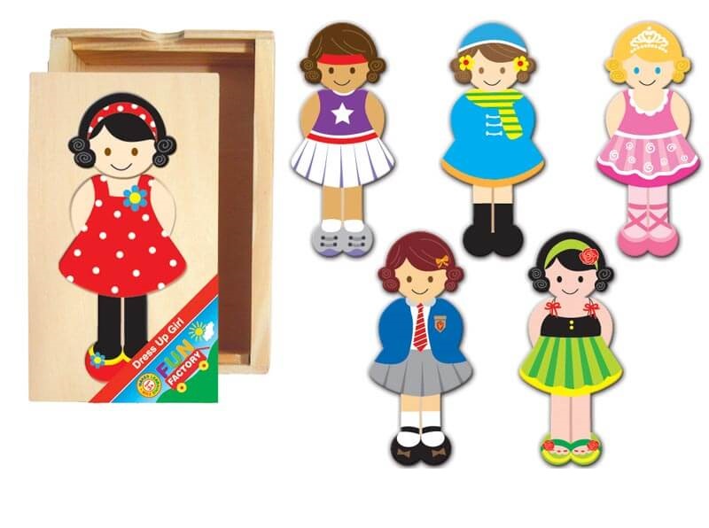 Fun Factory Wooden Dress Up Match Game - Girl Fun Factory Wooden Dress Up Match Game - Girl