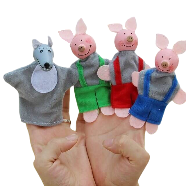 Fun Factory Wooden Finger Puppets - Three Little Pigs Fun Factory Wooden Finger Puppets - Three Little Pigs