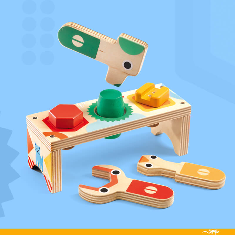 Djeco Bricolou Wood Tool Set Box Illustration Djeco Bricolou Wood Tool Set Box Illustration