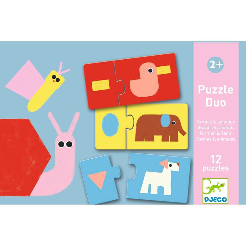 Djeco Duo Shapes & Animals 24pc Puzzle Box Djeco Duo Shapes & Animals 24pc Puzzle Box