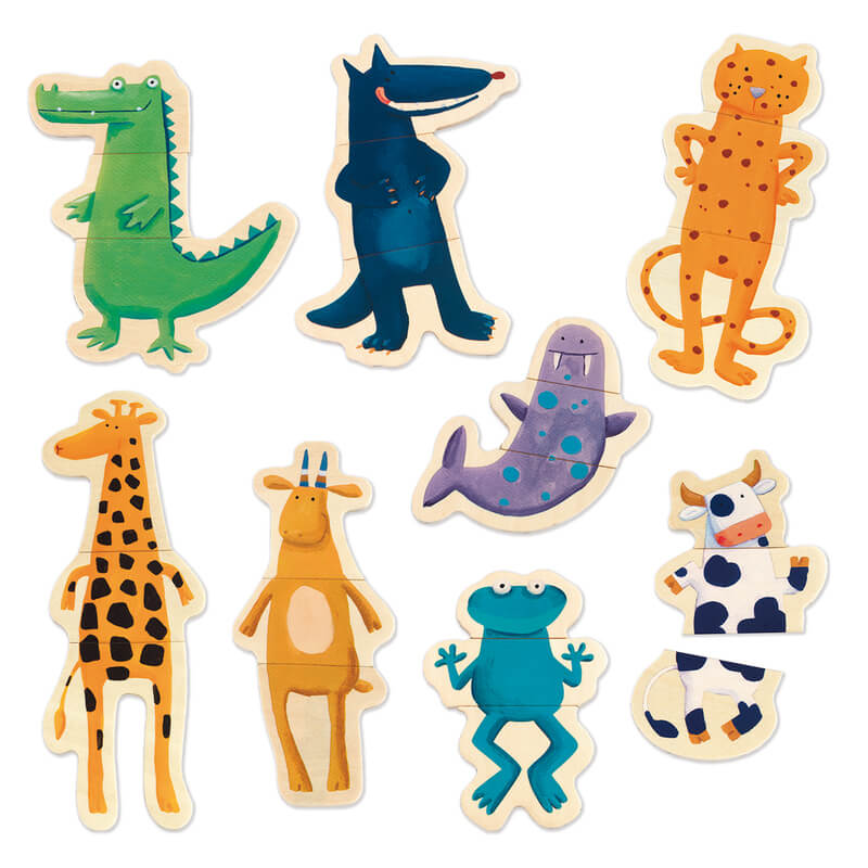 Djeco Wooden Magnetic Crazy Animals Set Djeco Wooden Magnetic Crazy Animals Set